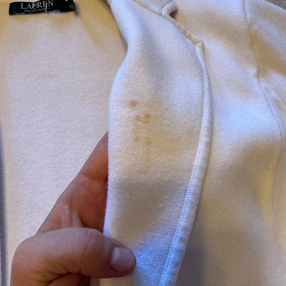 Vintage Lauren Ralph Lauren Women’s Winter Ivory Cotton Knit Blazer - Picture 2 of 10